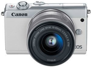 Canon-EOS-M100-white-front-w-efm15-45mm