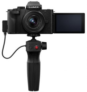 Panasonic-G100-w-grip-lcd-vlogging cameras