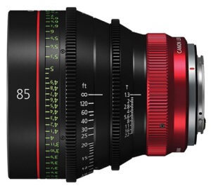 Canon-CN-R85mm-T1.3-L-F-horiz-Canon RF-Mount Cinema Prime Lenses